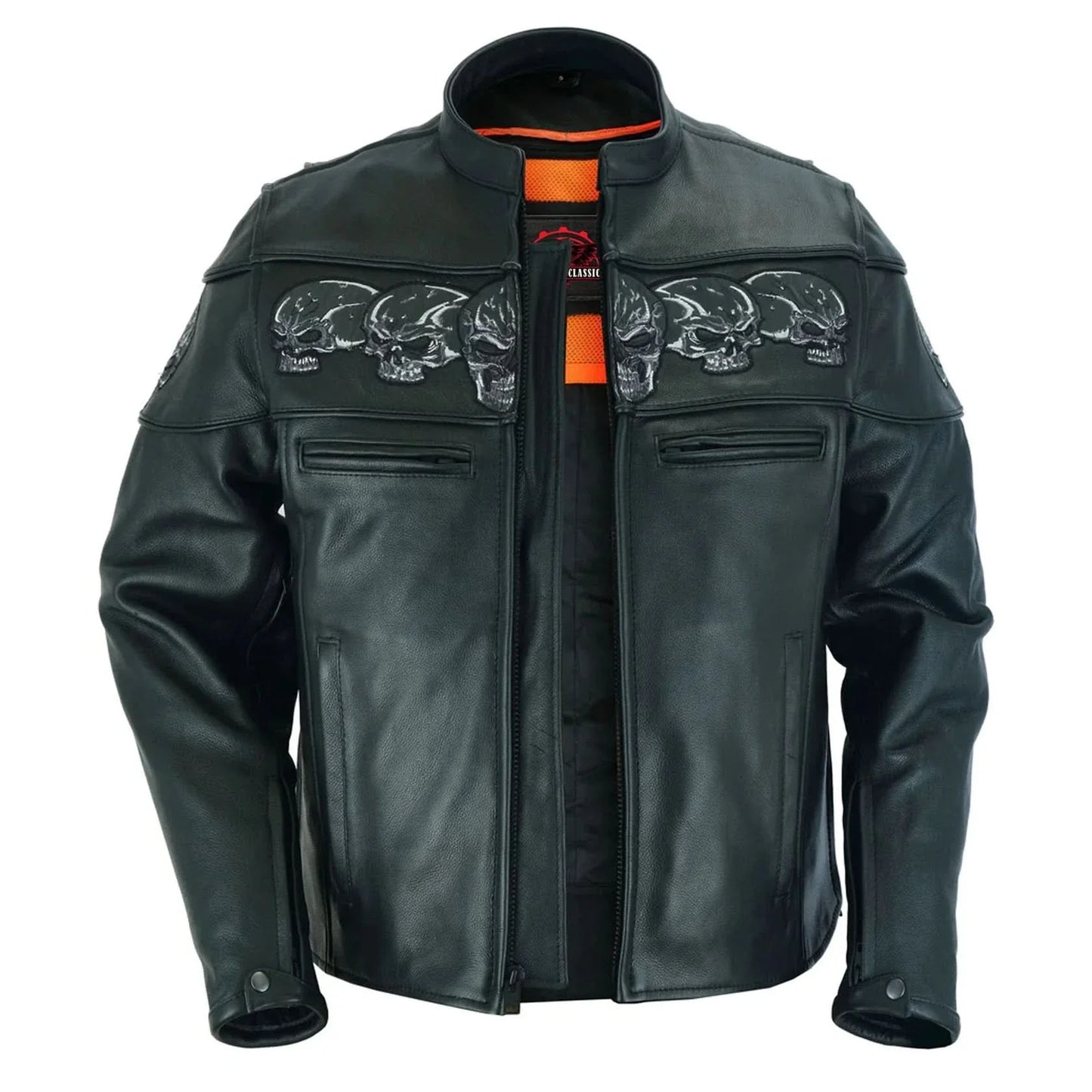 Men's Black Reflective Skulls Scooter Jacket