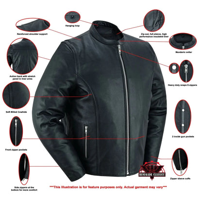Men's Classic Black Scooter Leather Jacket