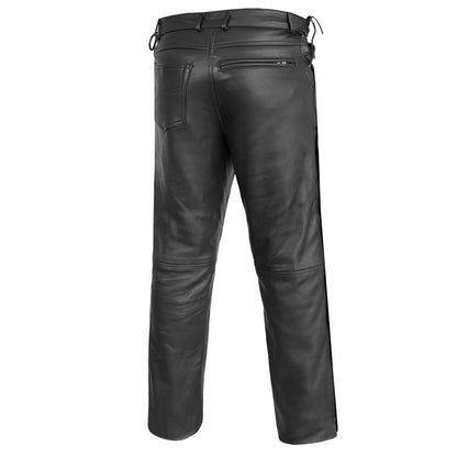 Road Rage Black leather motorcycle chaps - view 2