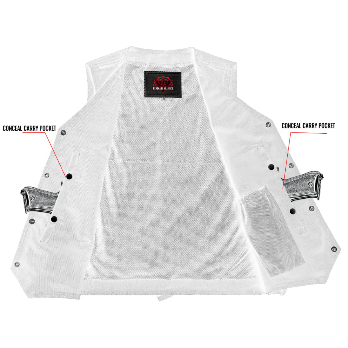 Men's Traditional Denim Motorcycle Vest with Side Laces – Smart Access Pockets - view 5