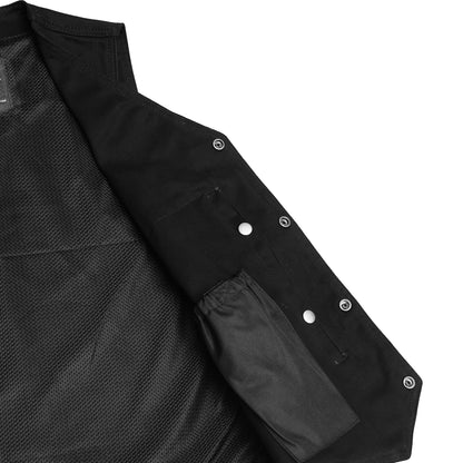 Men's Traditional Denim Motorcycle Vest with Side Laces – Smart Access Pockets - view 8