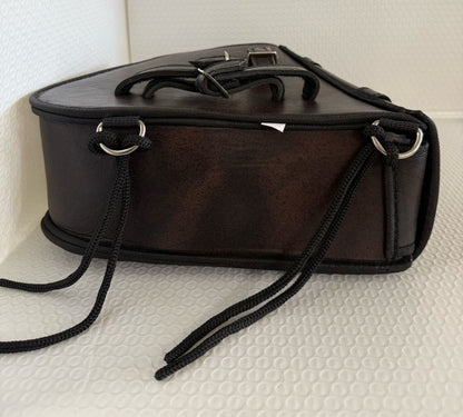 Genuine Distressed Brown Leather Left Side Solo Swing Arm Bag