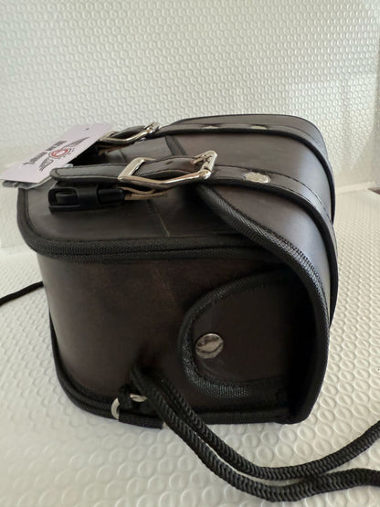 Genuine Distressed Brown Leather Left Side Solo Swing Arm Bag