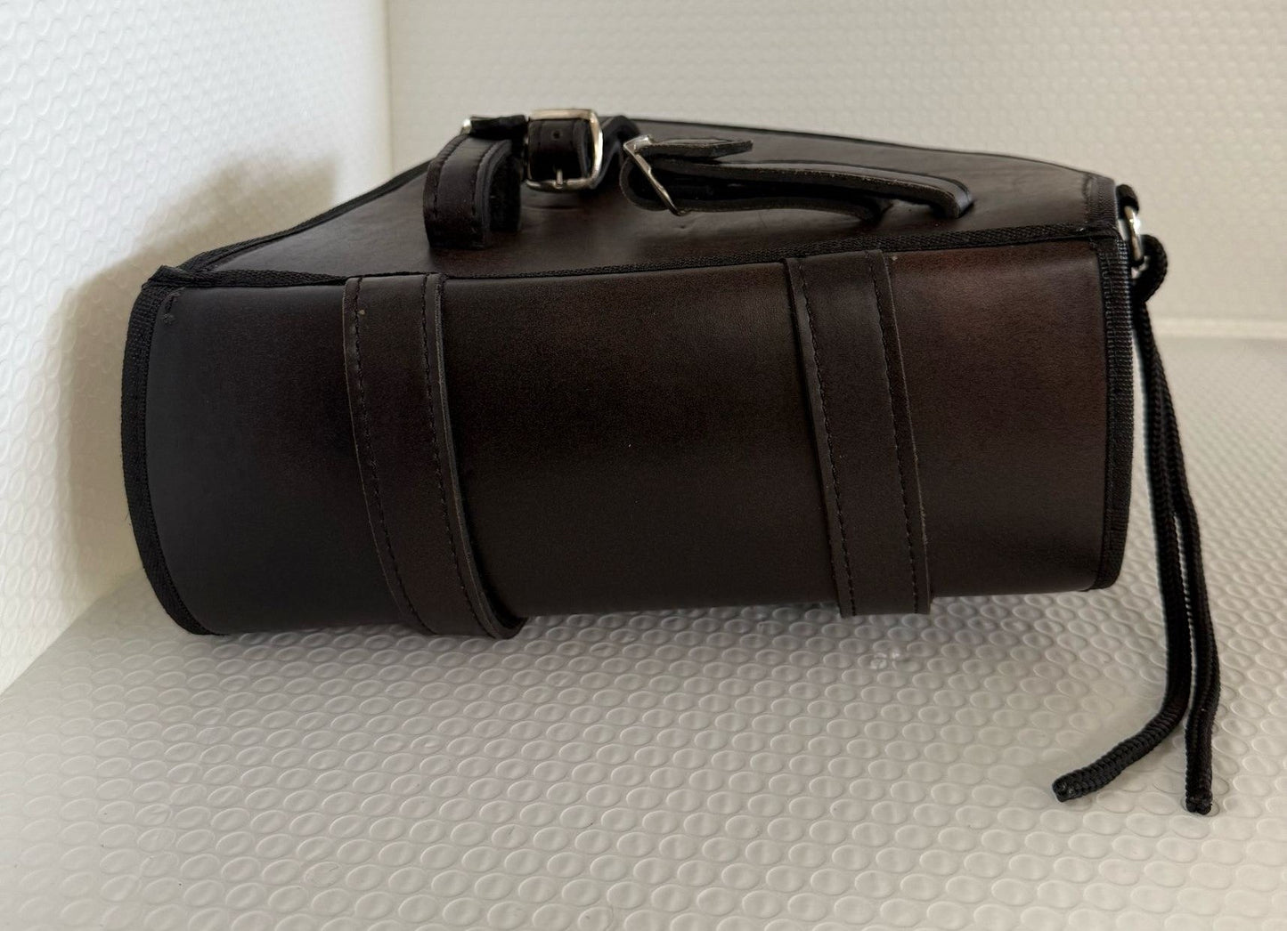 Genuine Distressed Brown Leather Left Side Solo Swing Arm Bag