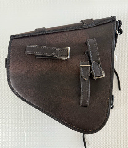Genuine Distressed Brown Leather Left Side Solo Swing Arm Bag