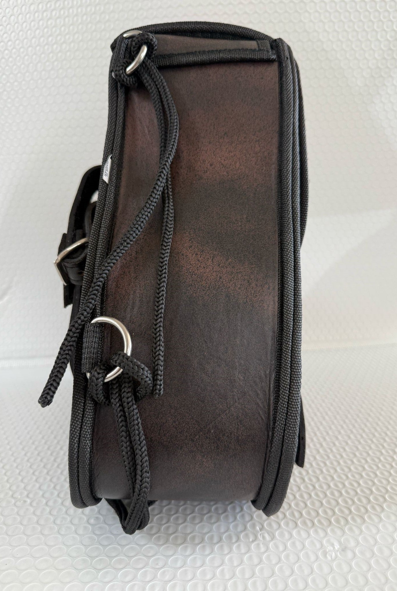 Genuine Distressed Brown Leather Left Side Solo Swing Arm Bag