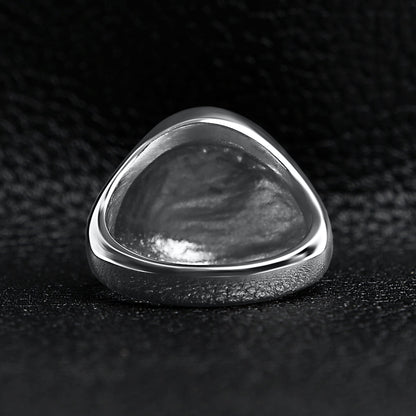 Stainless Steel Polished Cross Signet Ring