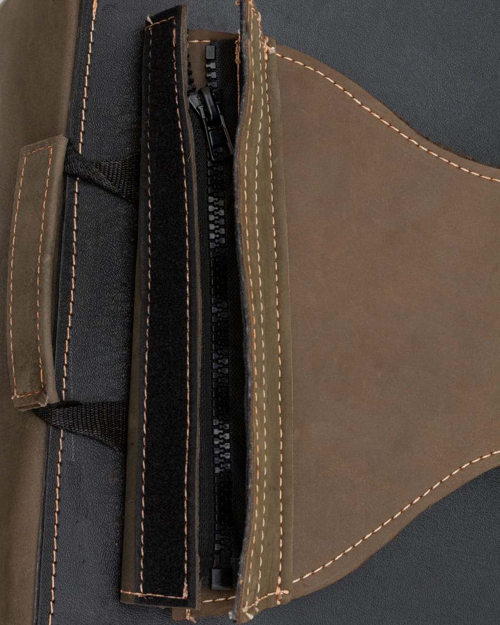 Genuine Vintage Brown Naked Leather Concealed Carry Saddlebag with Studs