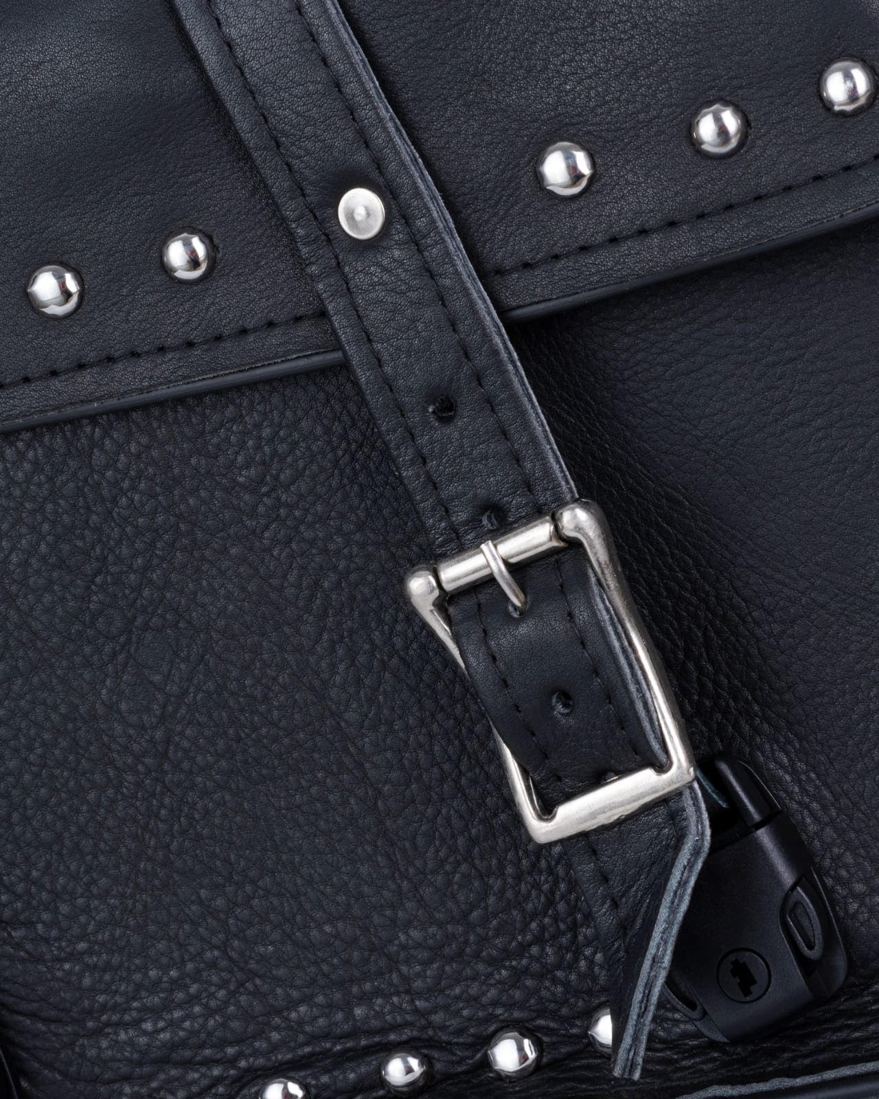 Dream Apparel Black Motorcycle Leather Saddlebags with Studs