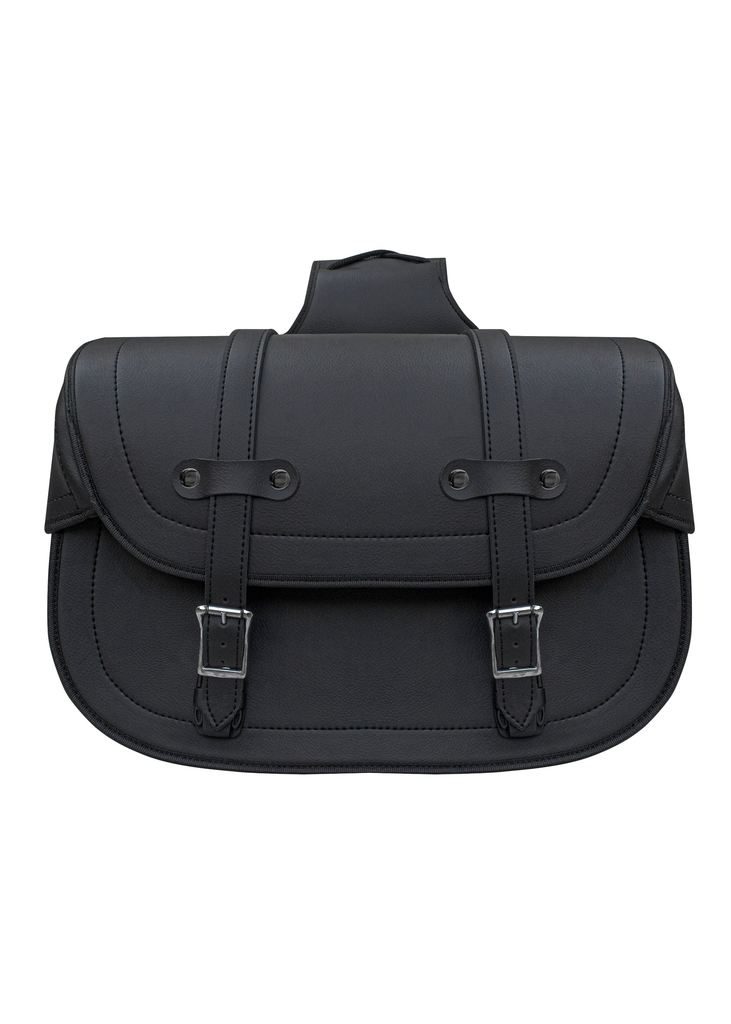 Dream Apparel Motorcycle Saddlebag Black PVC Classic Vintage Style, Weather-Resistant Saddle bag