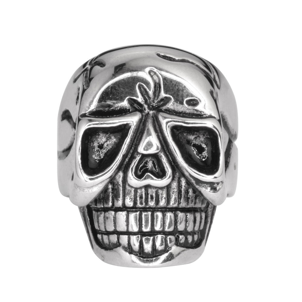 SK1044 Gents Alien Skull Ring Stainless Steel Motorcycle Biker Jewelry