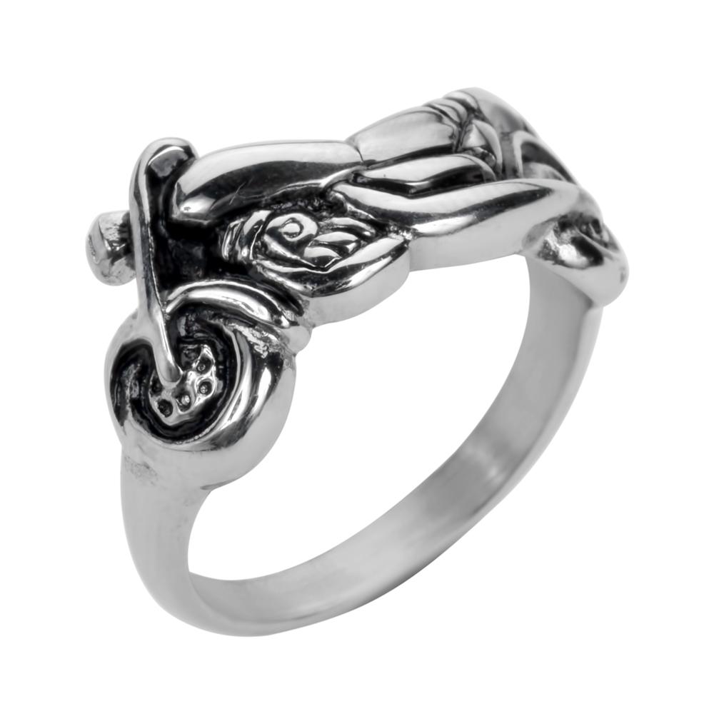 SK1051  Ladies Motorcycle Bike Ring Stainless Steel Motorcycle Jewelry  Size 5-10