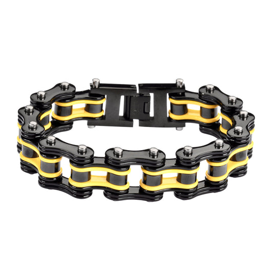 SK1132 3/4" Wide Two Tone Black Yellow Double Link