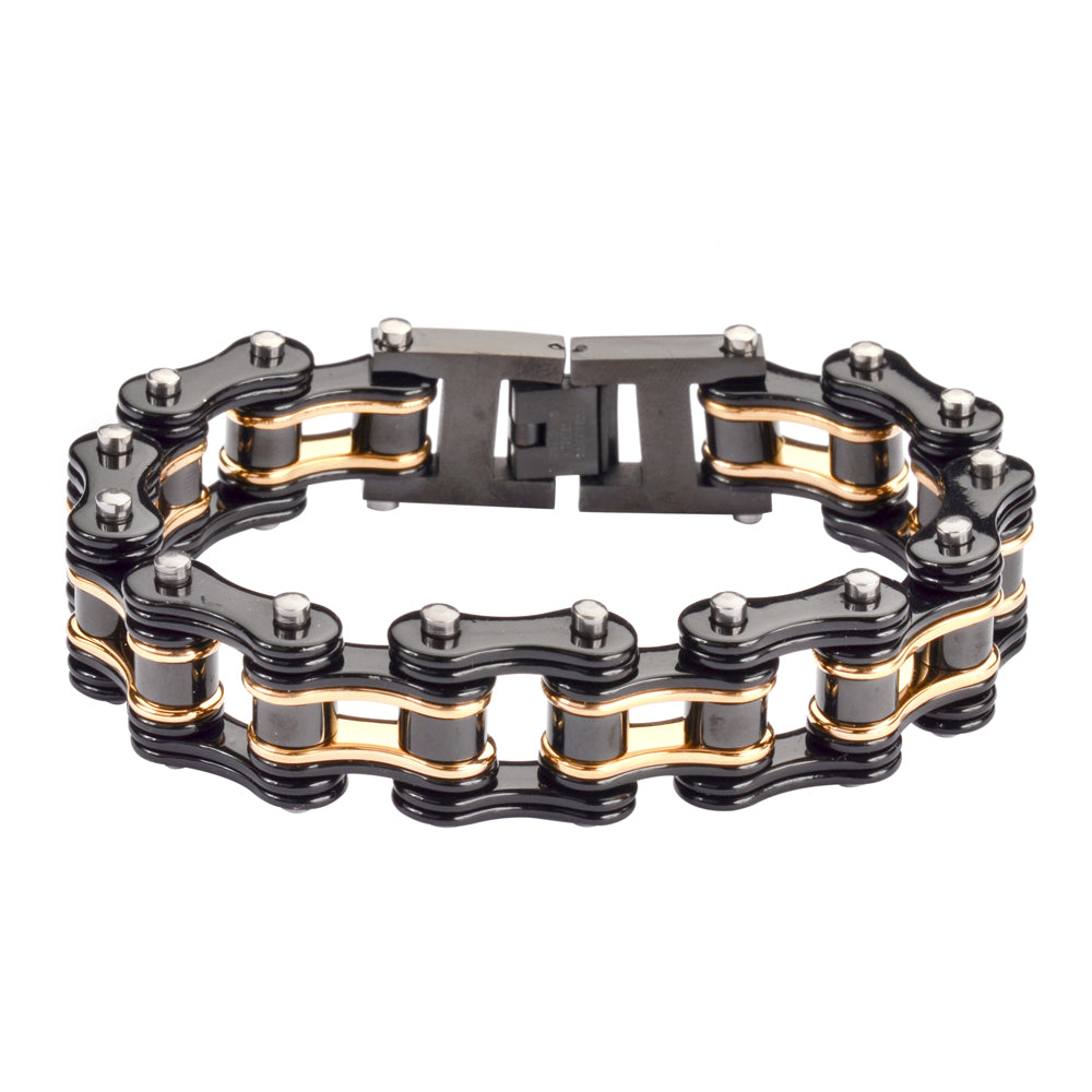 SK1155 Two Tone Black Gold 3/4" Wide Double Link