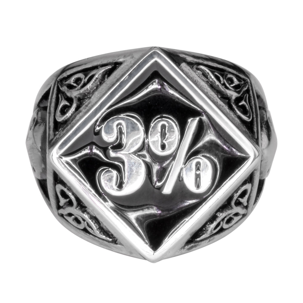 SK1712 3% Ring Stainless Steel Motorcycle Biker Jewelry