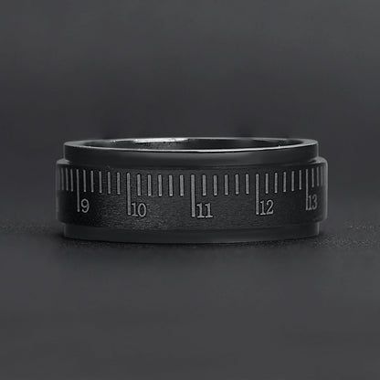 Black Ruler Spinner Ring