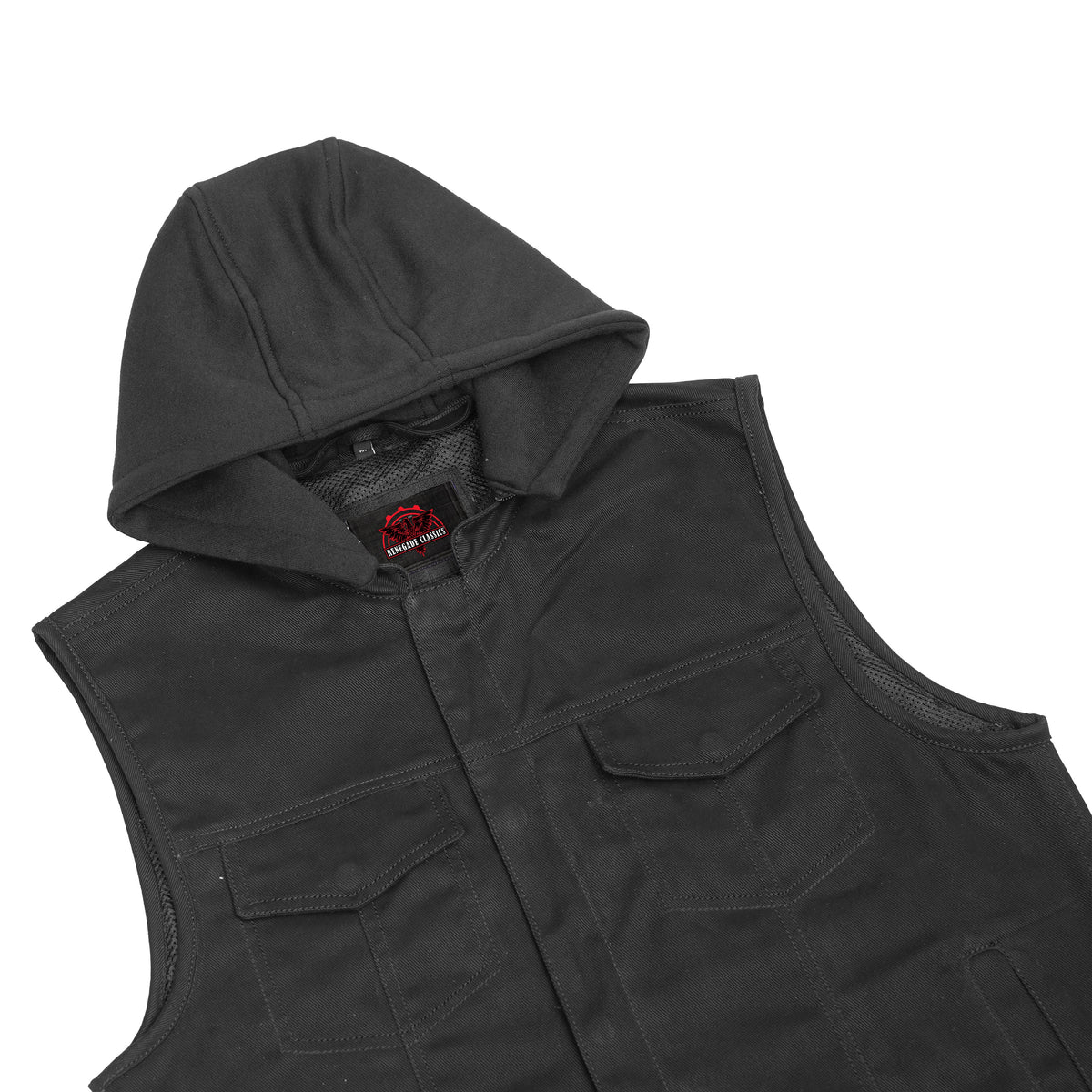 Men's Black Denim Single Back Panel Concealment Vest w/Rem - view 7