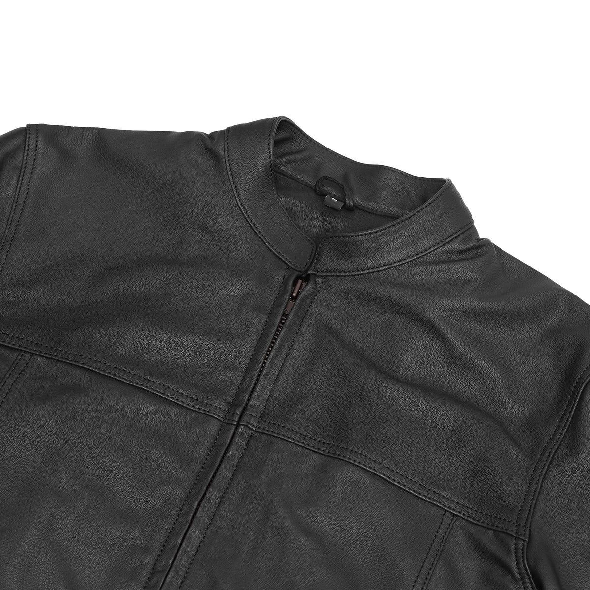 Men's Black Scooter Leather Jacket - view 4