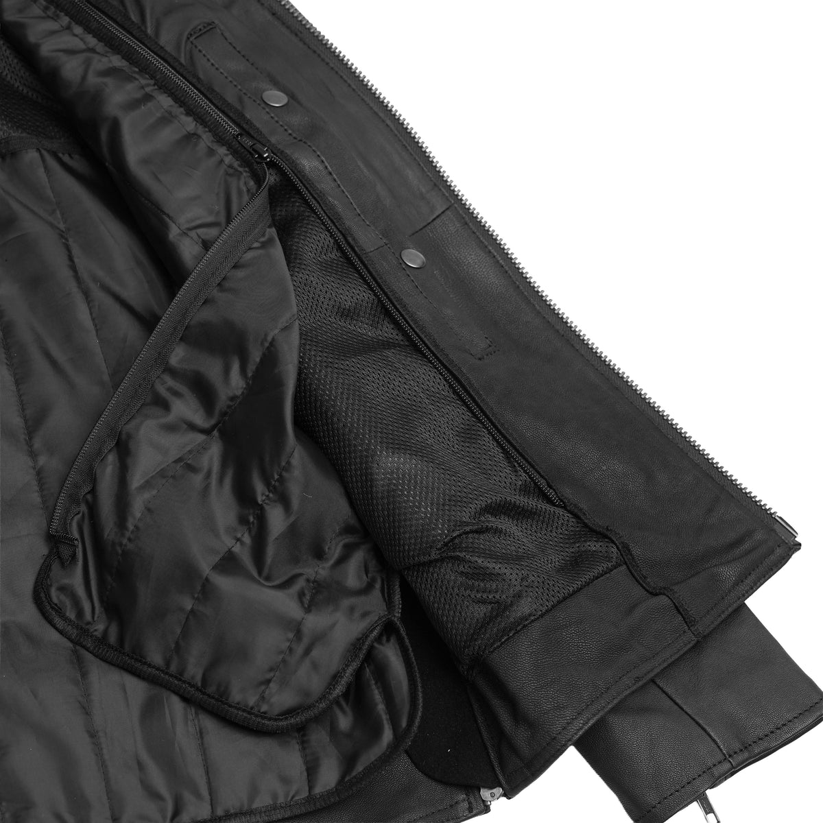 Men's Black Scooter Leather Jacket - view 8