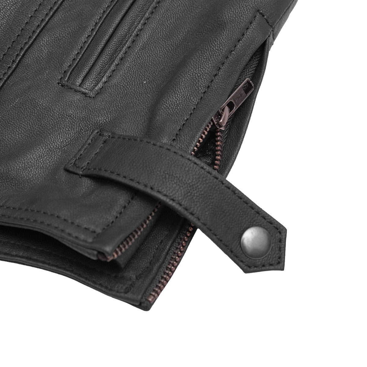 Men's Black Scooter Leather Jacket - view 5