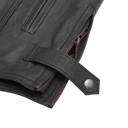 Men's Black Scooter Leather Jacket - view 5