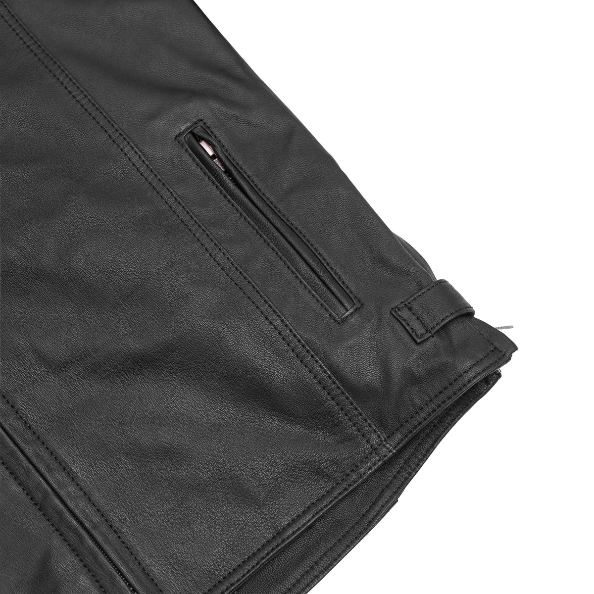 Men's Black Scooter Leather Jacket - view 9