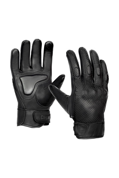 Dream Apparel Men’s Leather Motorcycle Gloves Perforated Leather Internal EVO-Mould Knuckle Protect