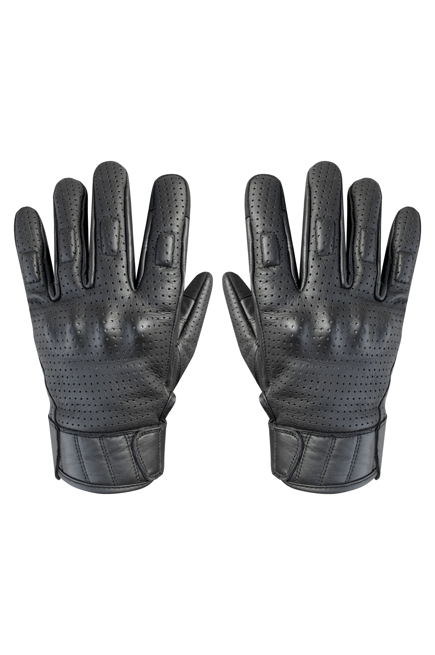 Dream Apparel Men’s Leather Motorcycle Gloves Perforated Leather Internal EVO-Mould Knuckle Protect