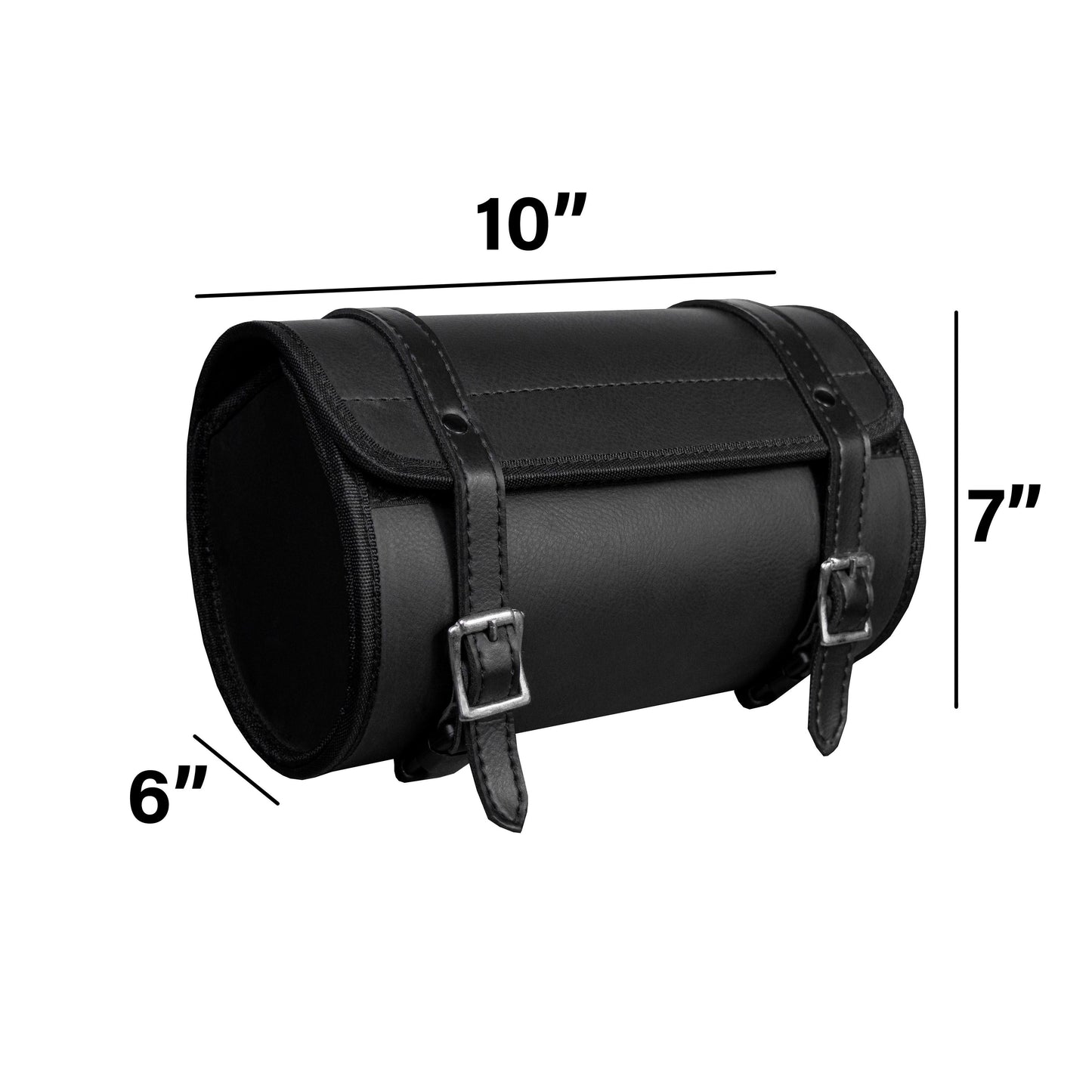 Dream Apparel 10" Plain PVC Motorcycle Tool Bag With 2 Roller Buckle Straps