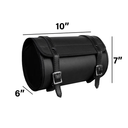 Dream Apparel 10" Plain PVC Motorcycle Tool Bag With 2 Roller Buckle Straps