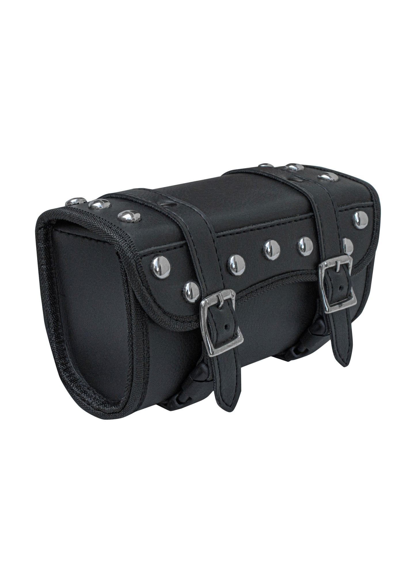 Dream Apparel Motorcycle Tool Bag Stylish Studs Design Secure Buckle Strap Universal Fit for Cruiser