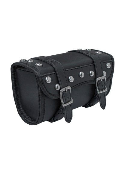 Dream Apparel Motorcycle Tool Bag Stylish Studs Design Secure Buckle Strap Universal Fit for Cruiser