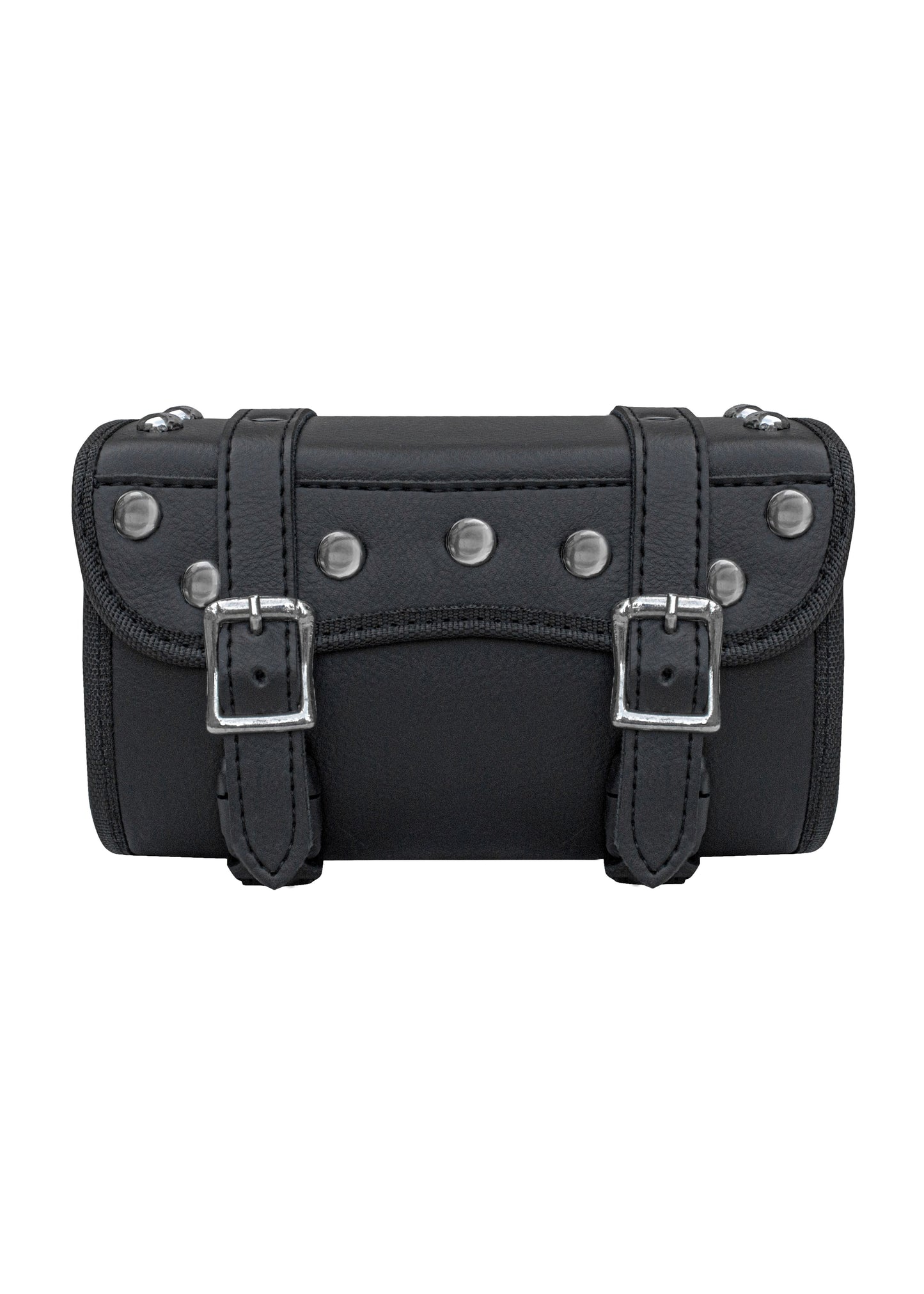 Dream Apparel Motorcycle Tool Bag Stylish Studs Design Secure Buckle Strap Universal Fit for Cruiser