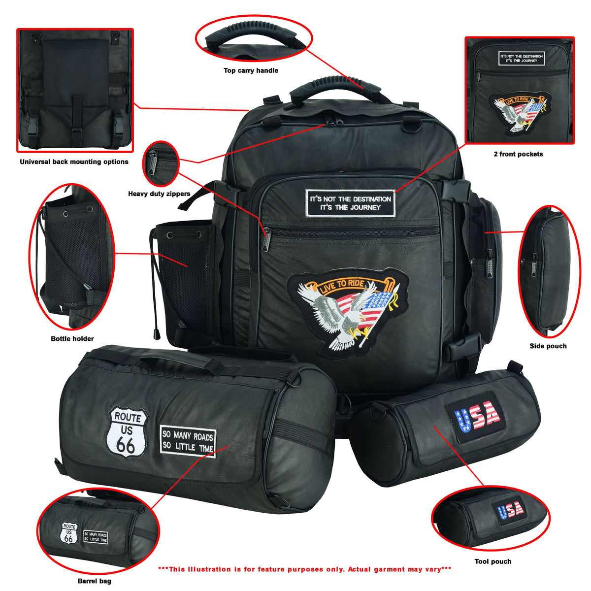 Three Piece Sissy Bar Back Pack - view 2