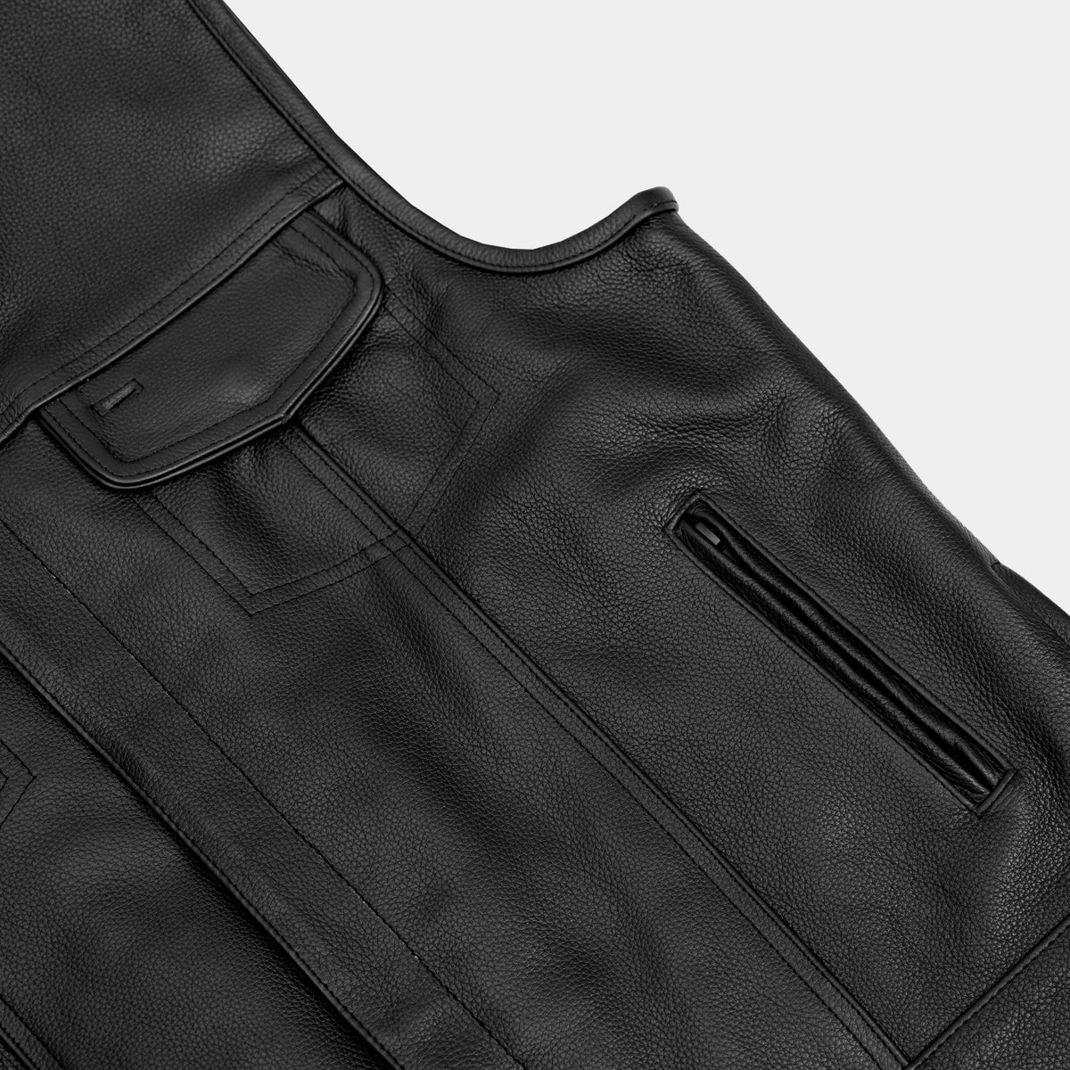 Eclipse Black Motorcycle Vest - Hidden Smart Access Pockets & Durable Lining - view 10
