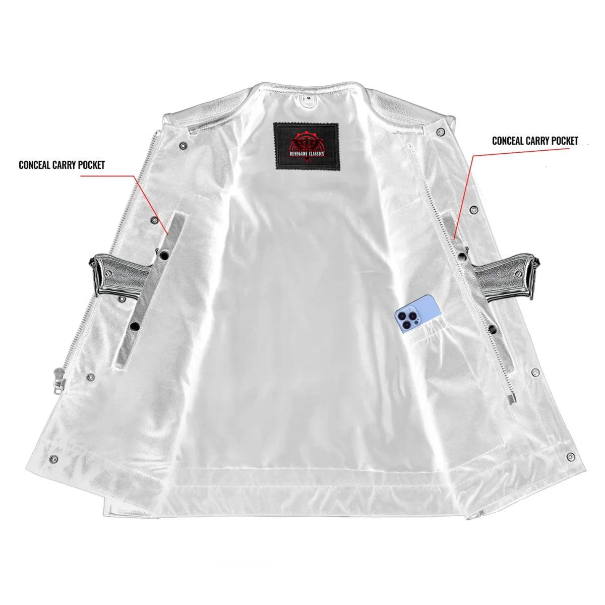 Eclipse Black Motorcycle Vest - Hidden Smart Access Pockets & Durable Lining - view 4