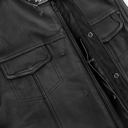 Eclipse Black Motorcycle Vest - Hidden Smart Access Pockets & Durable Lining - view 8