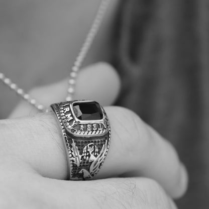 United States Military Black Stone Army Ring