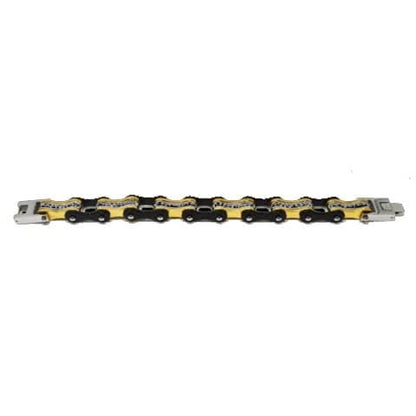 VJ1113 Two Tone Black/Gold W/White Crystal Centers - view 2