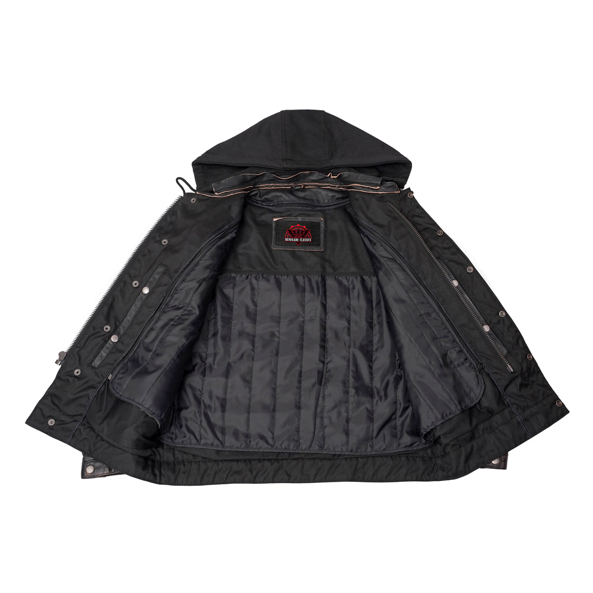 Men's Black Lightweight Drum Dyed  Distressed Lambskin Jacket with Removable Hoodie