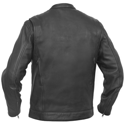 Men's Black Utility Style Motorcycle Jacket - view 3