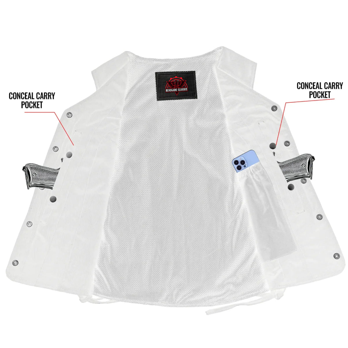 Women's Denim Longer Body ¾ Vest - Side Laces - view 4