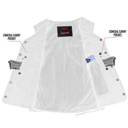 Women's Denim Longer Body ¾ Vest - Side Laces - view 4