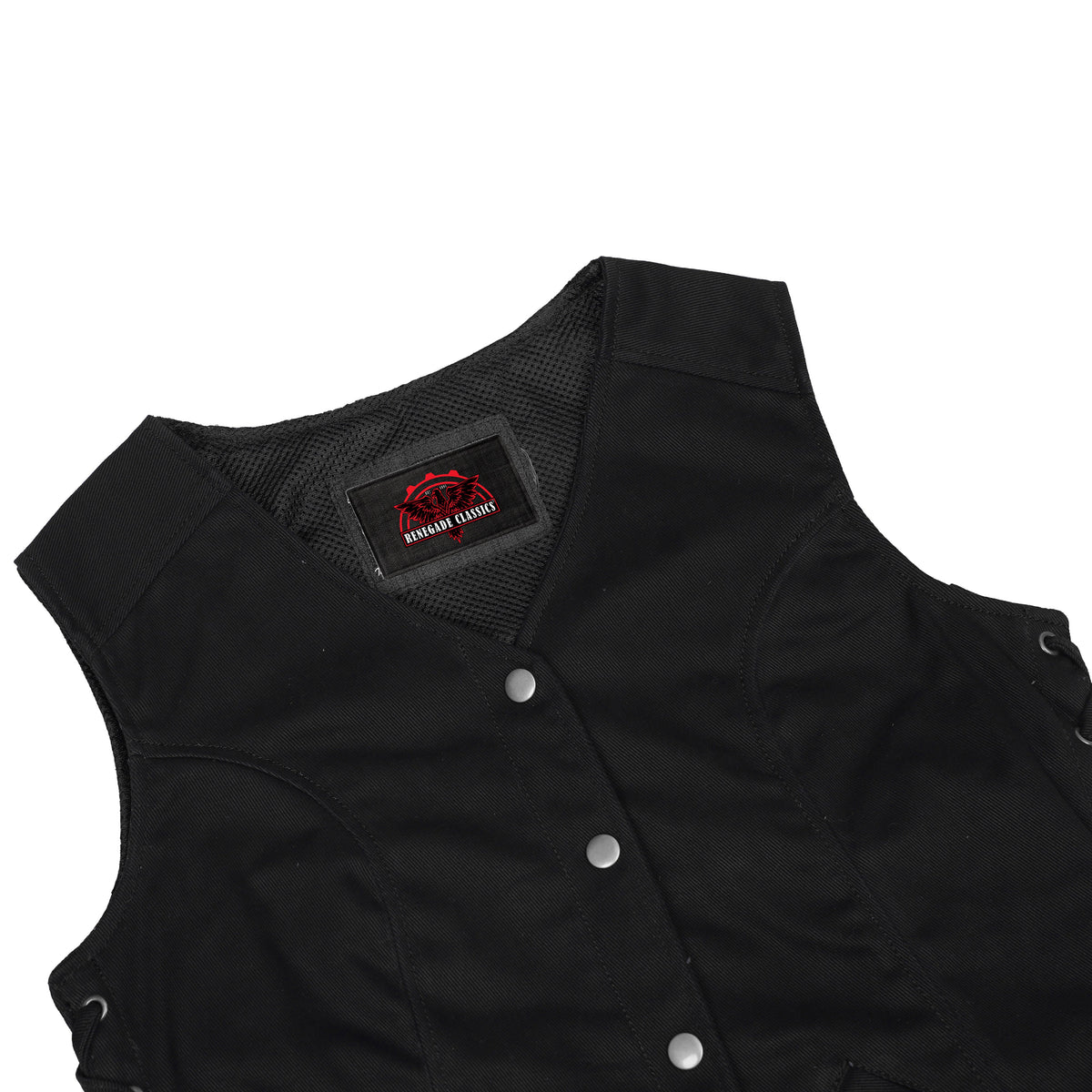 Women's Denim Longer Body ¾ Vest - Side Laces - view 6