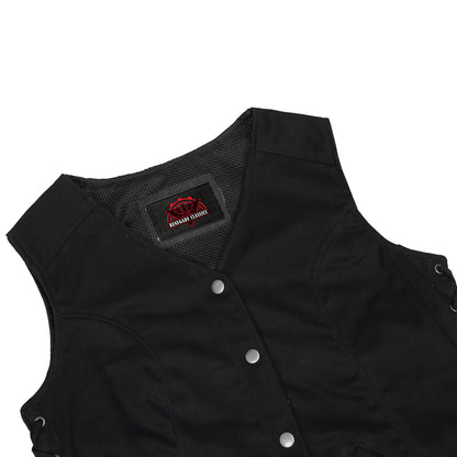 Women's Denim Longer Body ¾ Vest - Side Laces - view 6