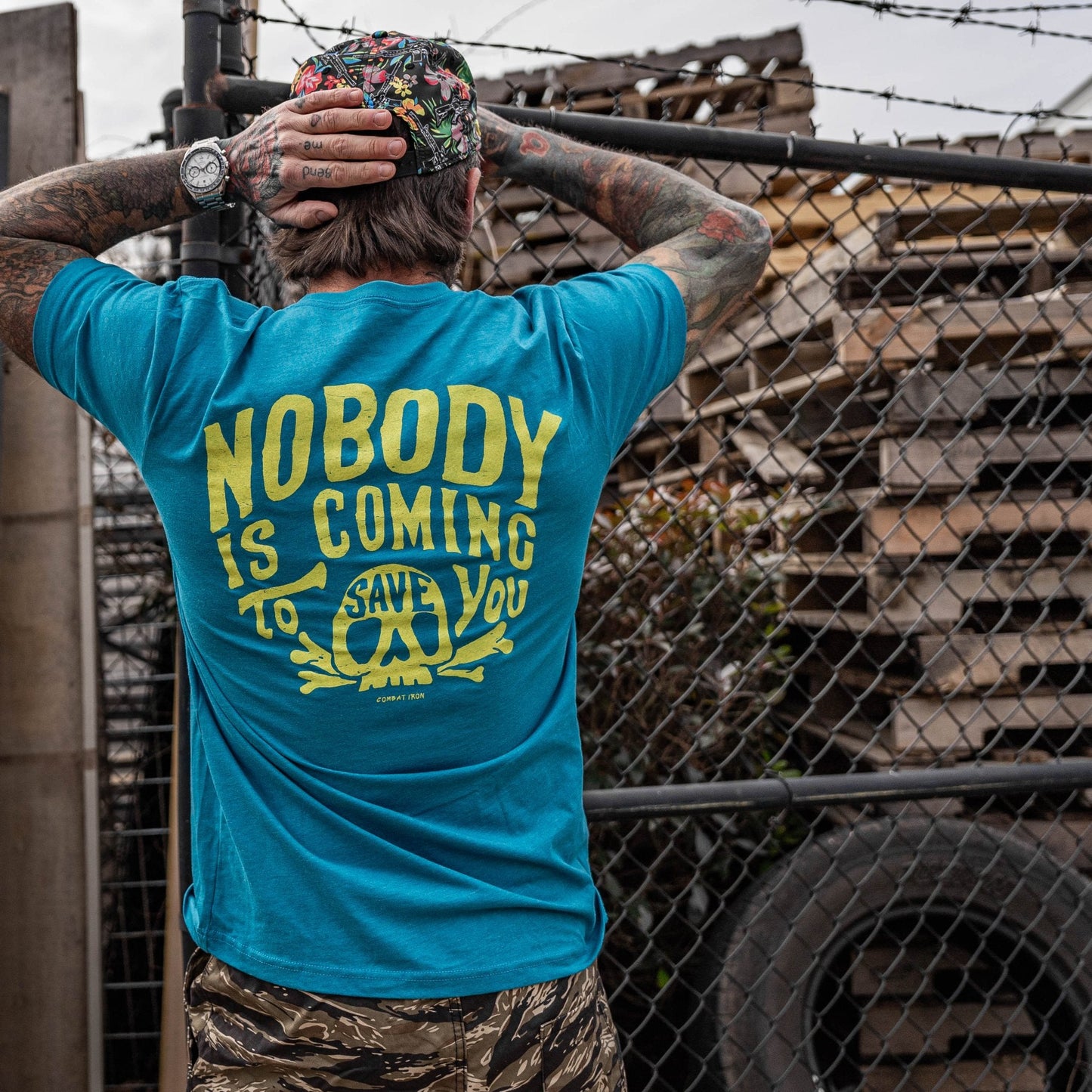 Nobody Is Coming To Save You Skull Men's T-Shirt