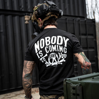 Nobody Is Coming To Save You Skull Men's T-Shirt