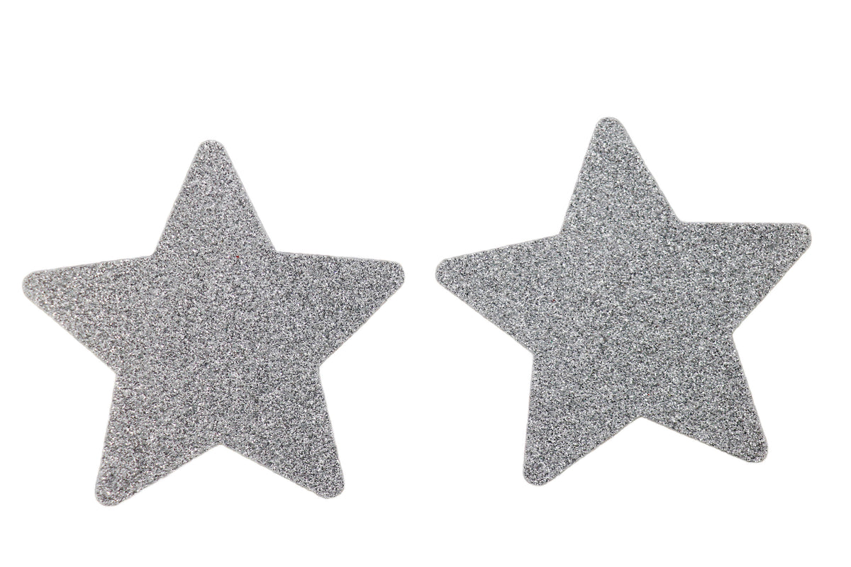 White glitter star pasties