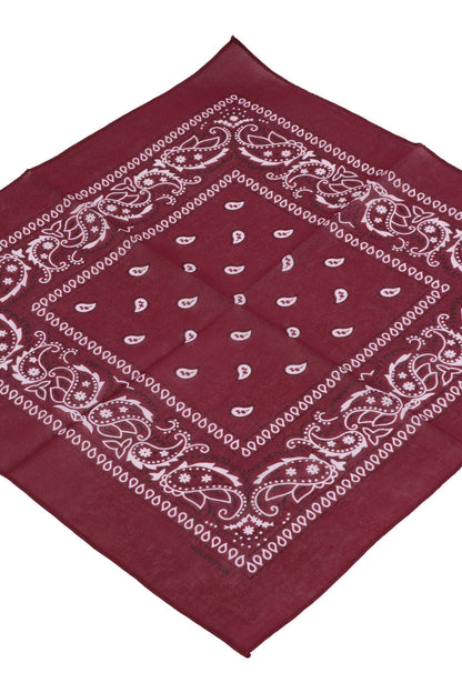 Classic Paisley Print Square Cotton Bandana: BLACK / ONE SIZE