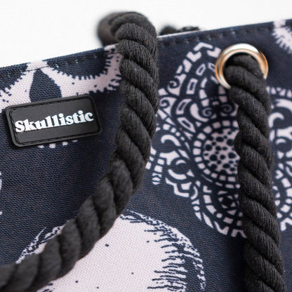 Skullistic Gothic Black Skull Shoulder Beach Bag